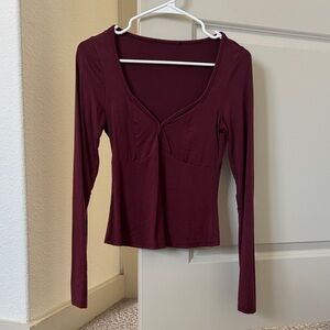 Lulu's Deep Burgundy Long Sleeve Top